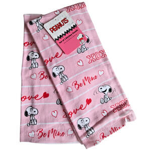Peanuts Snoopy Kitchen Towels Set Be Mine Anniversary Gift Valentines Day NWT
